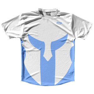 Spartan Running Shirt Track Cross Made In USA - White And Blue Carolina Spartan Running Shirt Track Cross Made In USA - White And Blue Carolina