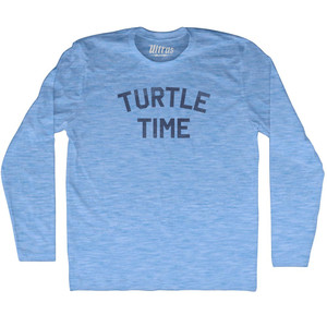Turtle Time Adult Tri-Blend Long Sleeve T-shirt - Athletic Blue