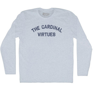 The Cardinal Virtues Adult Tri-Blend Long Sleeve T-shirt - Athletic White