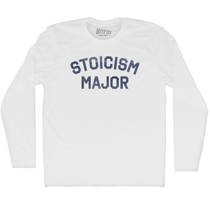 Stoicism Major Adult Cotton Long Sleeve T-shirt - White