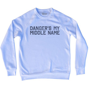 Danger's My Middle Name Adult Tri-Blend Sweatshirt - White