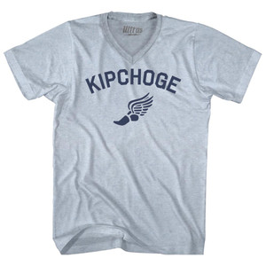 Kipchoge Running Track Winged Foot Adult Tri-Blend V-neck T-shirt - Athletic White Kipchoge Running Track Winged Foot Adult Tri-Blend V-neck T-shirt - Athletic White