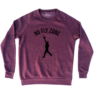 No Fly Zone Outfield Baseball Catch Adult Tri-Blend Sweatshirt - Cardinal No Fly Zone Outfield Baseball Catch Adult Tri-Blend Sweatshirt - Cardinal