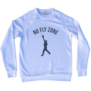 No Fly Zone Outfield Baseball Catch Adult Tri-Blend Sweatshirt - White No Fly Zone Outfield Baseball Catch Adult Tri-Blend Sweatshirt - White