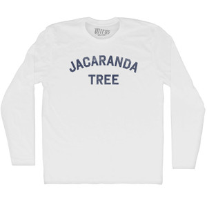 Jacaranda Tree Adult Cotton Long Sleeve T-shirt - White