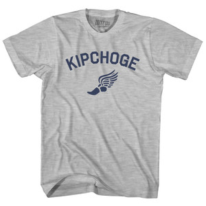 Kipchoge Running Track Winged Foot Adult Cotton T-shirt - Grey Heather Kipchoge Running Track Winged Foot Adult Cotton T-shirt - Grey Heather