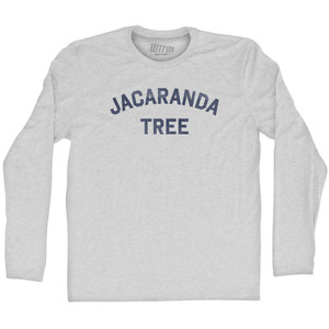 Jacaranda Tree Adult Cotton Long Sleeve T-shirt - Grey Heather