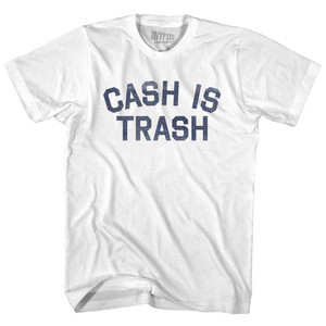Cash Is Trash Adult Cotton T-shirt - White