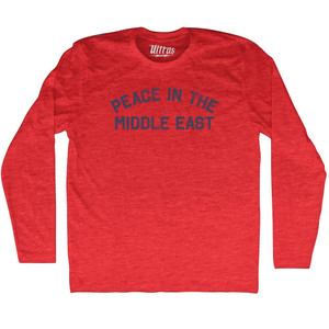 Peace In The Middle East Adult Tri-Blend Long Sleeve T-shirt - Athletic Red Peace In The Middle East Adult Tri-Blend Long Sleeve T-shirt - Athletic Red