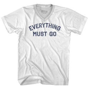 Everything Must Go! Adult Tri-Blend V-neck T-shirt - White