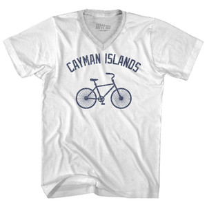 Cayman Islands Vintage Bike Adult Tri-Blend V-neck T-shirt - White Cayman Islands Vintage Bike Adult Tri-Blend V-neck T-shirt - White