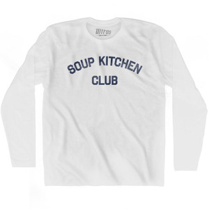 Soup Kitchen Club Adult Cotton Long Sleeve T-shirt - White