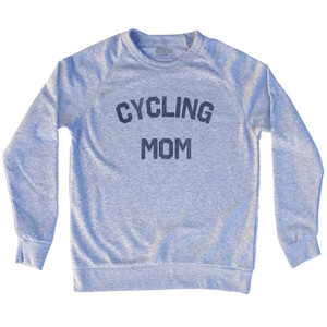 Cycling Mom Adult Tri-Blend Sweatshirt - Heather Grey