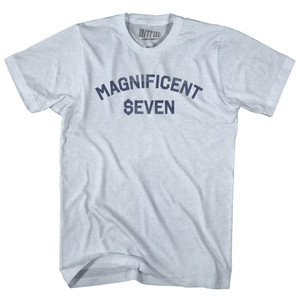 Magnificent Seven Stocks Investment Adult Tri-Blend T-shirt - Athletic White