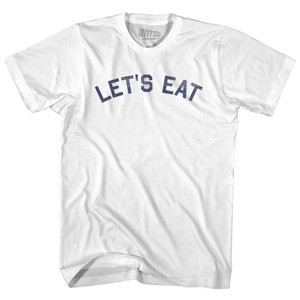Let's Eat Womens Cotton Junior Cut T-Shirt - White