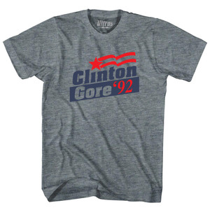 Clinton Gore 92 Election Womens Tri-Blend Junior Cut T-Shirt - Athletic Grey
