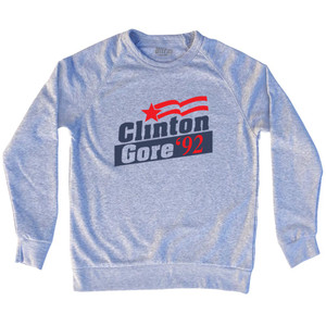Clinton Gore 92 Election Adult Tri-Blend Sweatshirt - Grey Heather