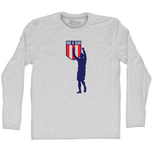 Dos A Cero 2-0 Silhouette USA Soccer Win Over Mexico Adult Cotton Long Sleeve T-shirt - Grey Heather