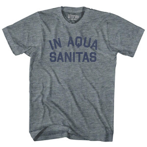 In Aqua Sanitas Womens Tri-Blend Junior Cut T-Shirt - Athletic Grey