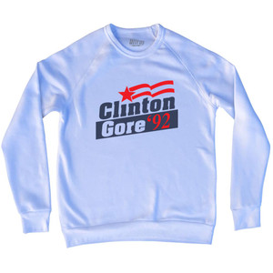 Clinton Gore 92 Election Adult Tri-Blend Sweatshirt - White
