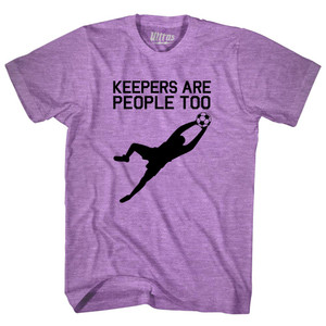 Soccer Goal Keepers Are People Too Adult Tri-Blend T-shirt - Athletic Purple Soccer Goal Keepers Are People Too Adult Tri-Blend T-shirt - Athletic Purple