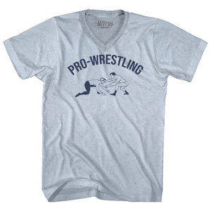 Vintage Pro-Wrestling Adult Tri-Blend V-neck T-shirt - Athletic White Vintage Pro-Wrestling Adult Tri-Blend V-neck T-shirt - Athletic White