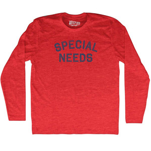 Special Needs Adult Tri-Blend Long Sleeve T-shirt - Athletic Red