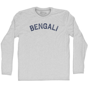 Bengali Adult Cotton Long Sleeve T-shirt - Grey Heather
