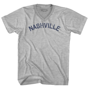 Nashville Adult Cotton V-neck T-shirt - Grey Heather