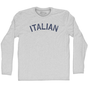 Italian Adult Cotton Long Sleeve T-shirt - Grey Heather