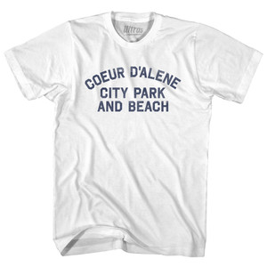 Coeur D'Alene City Park And Beach Womens Cotton Junior Cut T-Shirt - White Coeur D'Alene City Park And Beach Womens Cotton Junior Cut T-Shirt - White
