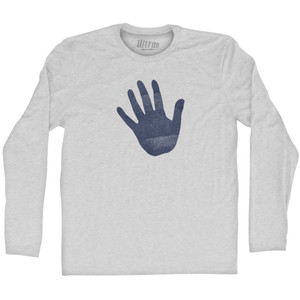 Hand Stop Adult Cotton Long Sleeve T-shirt - Grey Heather