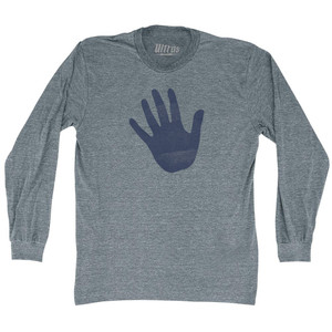 Hand Stop Adult Tri-Blend Long Sleeve T-shirt - Athletic Blue