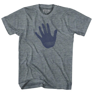 Hand Stop Womens Tri-Blend Junior Cut T-Shirt - Athletic Grey