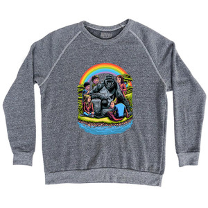 Harambe In Heaven Adult Tri-Blend Sweatshirt - Athletic Grey