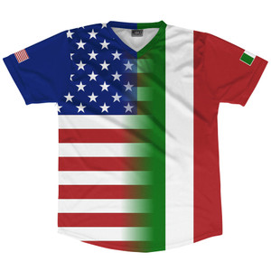 American Flag And Italy Flag Combination Soccer Jersey Made In USA American Flag And Italy Flag Combination Soccer Jersey Made In USA
