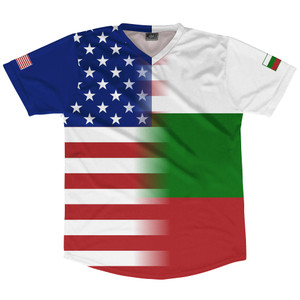 American Flag And Bulgaria Flag Combination Soccer Jersey Made In USA American Flag And Bulgaria Flag Combination Soccer Jersey Made In USA