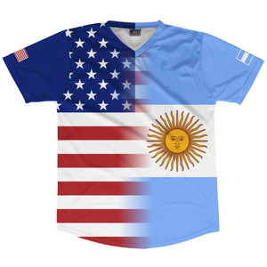 American Flag And Argentina Flag Combination Soccer Jersey Made In USA American Flag And Argentina Flag Combination Soccer Jersey Made In USA