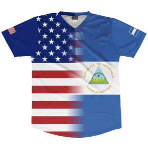 American Flag and Nicaragua Flag Combination Soccer Jersey Made In USA