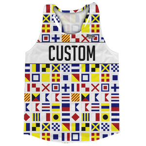 Sailing Nautical Flags Custom Running Track Tops Made In USA - White Sailing Nautical Flags Custom Running Track Tops Made In USA - White