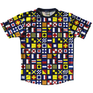 Sailing Nautical Flags Running Shirt Track Cross Made In USA - Navy Sailing Nautical Flags Running Shirt Track Cross Made In USA - Navy