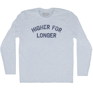 Higher For Longer Adult Tri-Blend Long Sleeve T-shirt - Athletic White