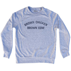 Brown Chicken Brown Cow Adult Tri-Blend Sweatshirt - Grey Heather