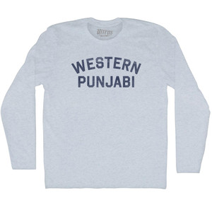 Western Punjabi Adult Tri-Blend Long Sleeve T-shirt - Athletic White