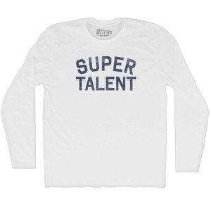 Super Talent Adult Cotton Long Sleeve T-shirt - White