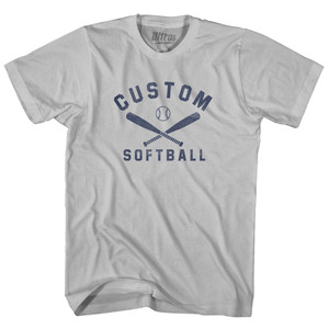 Custom Softball Adult Cotton T-shirt - Cool Grey