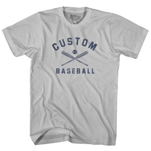 Custom Baseball Adult Cotton T-shirt - Cool Grey