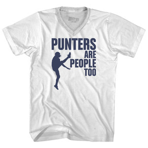 Punters Are People Too Adult Tri-Blend V-neck T-shirt - White