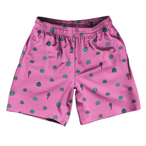 Tequilla Pattern Athletic Running Fitness Exercise Shorts 7" Inseam Shorts Made In USA - Hot Pink Tequilla Pattern Athletic Running Fitness Exercise Shorts 7" Inseam Shorts Made In USA - Hot Pink