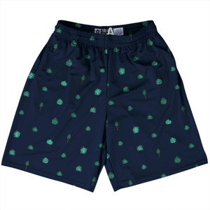 Tequilla Pattern Lacrosse Shorts Made In USA - Navy Blue Tequilla Pattern Lacrosse Shorts Made In USA - Navy Blue